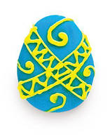 Кондитерский декор украшение на пасху пасхальное яйцо с орнаментом, голубое