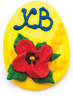 Кондитерский декор украшение на пасху пасхальное яйцо с маками, желтое