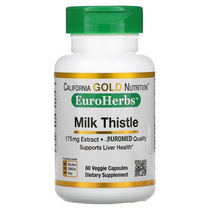 California Gold Nutrition, EuroHerbs, екстракт розторопші, європейська якість, 175 мг, 60 капсул