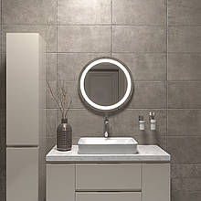 Дзеркало з підсвіткою лицевою кругле Ø60 без вимикача Black Mirror у ванну кімнату, спальню, коридор, передпокій