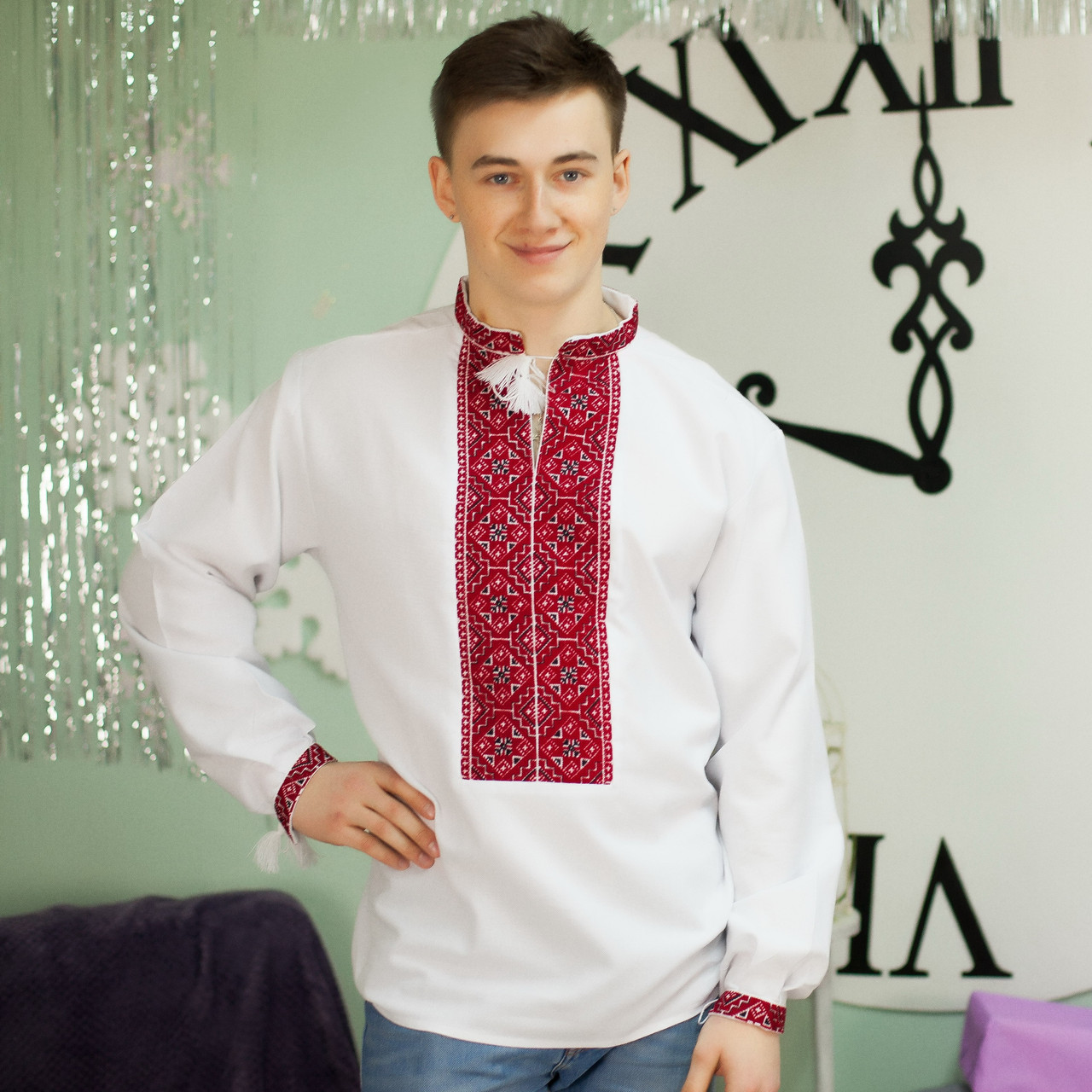 Вишиванка чоловіча — домота тканинна (ручна робота), фото 1