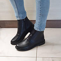 Ботинки женские черные кожаные 39,40