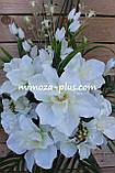 Штучні квіти — Помінний букет "Магнолія, гортензія", 70 см Білий, фото 2