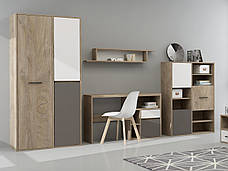 Книжкова шафа MI3 Пенал Mito Accord, колір дуб ендерейн/ білий або сірий кобальт, фото 4