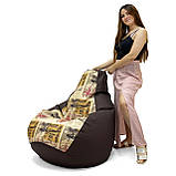 Крісло Мішок, безкаркасне крісло Груша ХХL 130*90см. Кольорові.Тканина оксфорд + Рогожка Ромб , Друк , Друк !, фото 2