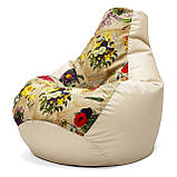 Крісло Мішок, безкаркасне крісло Груша ХХL 130*90см. Кольорові.Тканина оксфорд + Рогожка Ромб , Друк , Друк !, фото 4