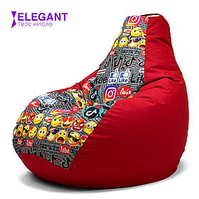 Крісло Мішок, безкаркасне крісло Груша ХХL 130*90см. Кольорові.Тканина оксфорд + Рогожка Ромб , Друк , Друк !