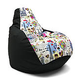 Крісло Мішок, безкаркасне крісло Груша ХХL 130*90см. Кольорові.Тканина оксфорд + Рогожка Ромб , Друк , Друк !, фото 7