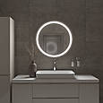 Дзеркало з лицевою підсвіткою кругле Ø80 без вимикача Black Mirror настінне у ванну кімнату, спальню, коридор, передпокій, фото 2