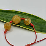 Браслет із кульами натурального бурштину, браслет плетінь ліз кулями бурштину, фото 2