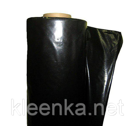 Пленка черная рулонная для тепло- и гидроизоляции 3 м рукав, 6 м ширина, 100 мкм толщина - фото 1 - id-p507146646