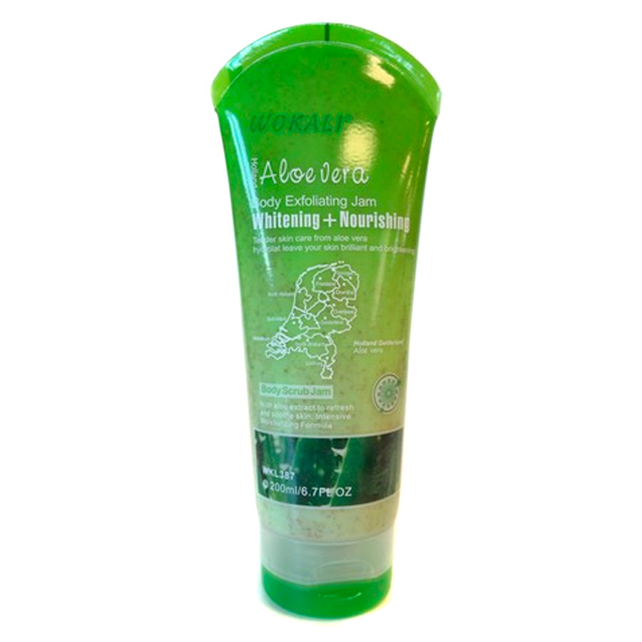 Скраб для тіла Wokali Aloe Vera Body Scrub Jam c екстрактом алое віра WKL387 200 мл, фото 1