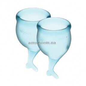 Набір менструальних чаш Satisfyer Feel Secure (light blue), 15 мл і 20 мл