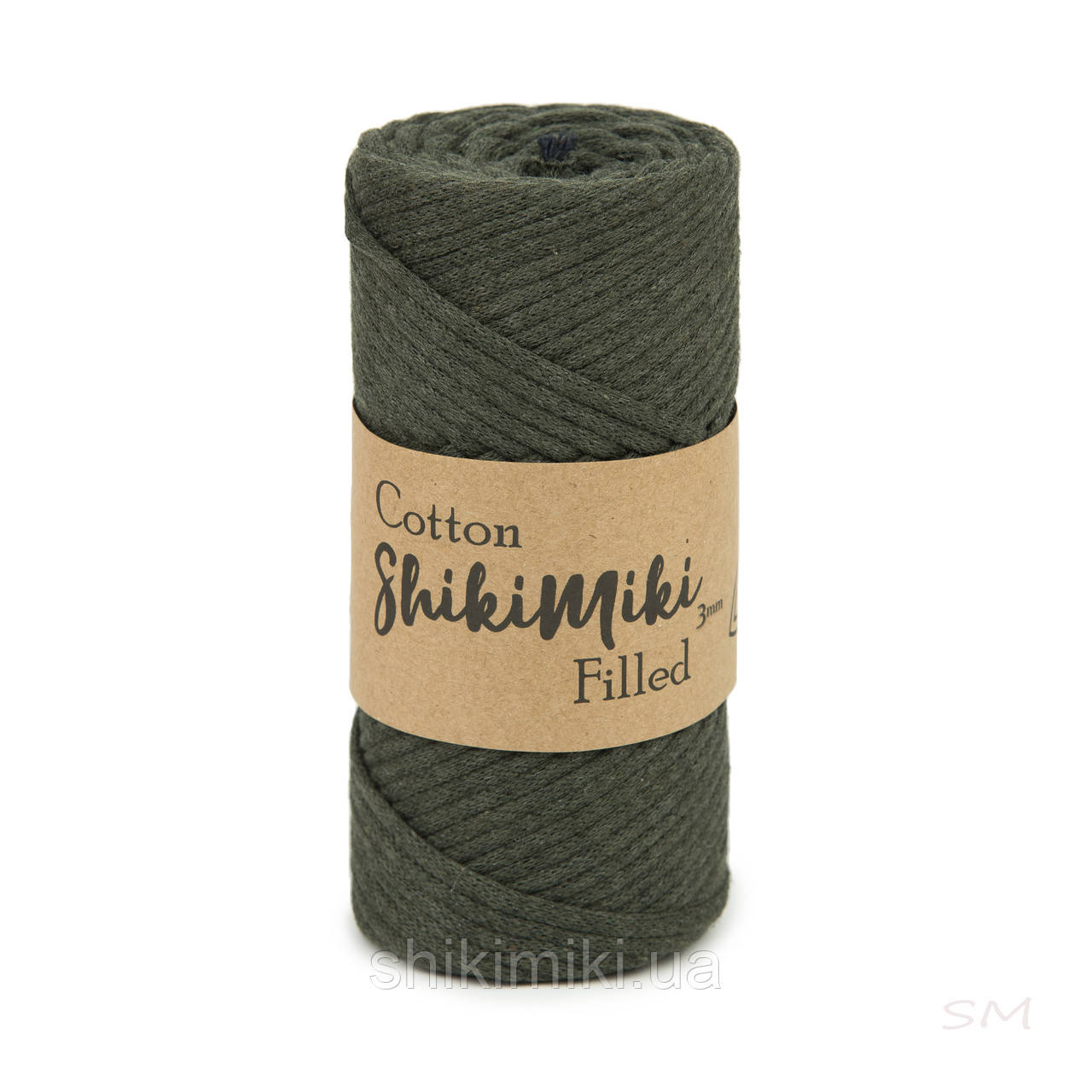 Трикотажний бавовняний шнур Cotton Filled 3 мм, колір Мілітарі, фото 1