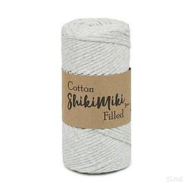 Трикотажний бавовняний шнур Cotton Filled 3 мм, колір Сніжно-сірий