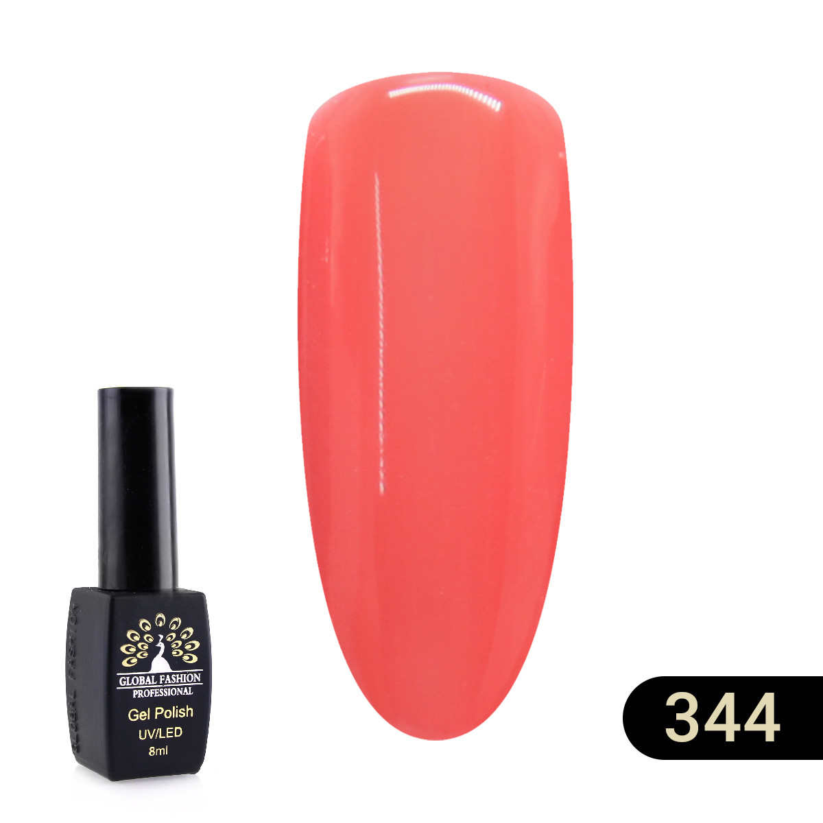 Гель-лак Global Fashion BLACK ELITE 344, 8 мл, фото 1