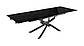 Великий прямокутний, розсувний стіл Lincoln 160-240х90см скляний тонований чорний ніжки метал, фото 5