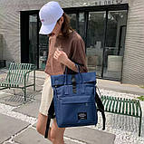 Рюкзак тканинний міської місткий, синій, фото 2