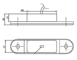 Ліхтар габаритний Fristom FT-015 C LED червоний з проводом, фото 2