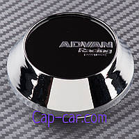 Ковпачки заглушки для литих дисків Advan білий c сріблястим логотипом 68мм