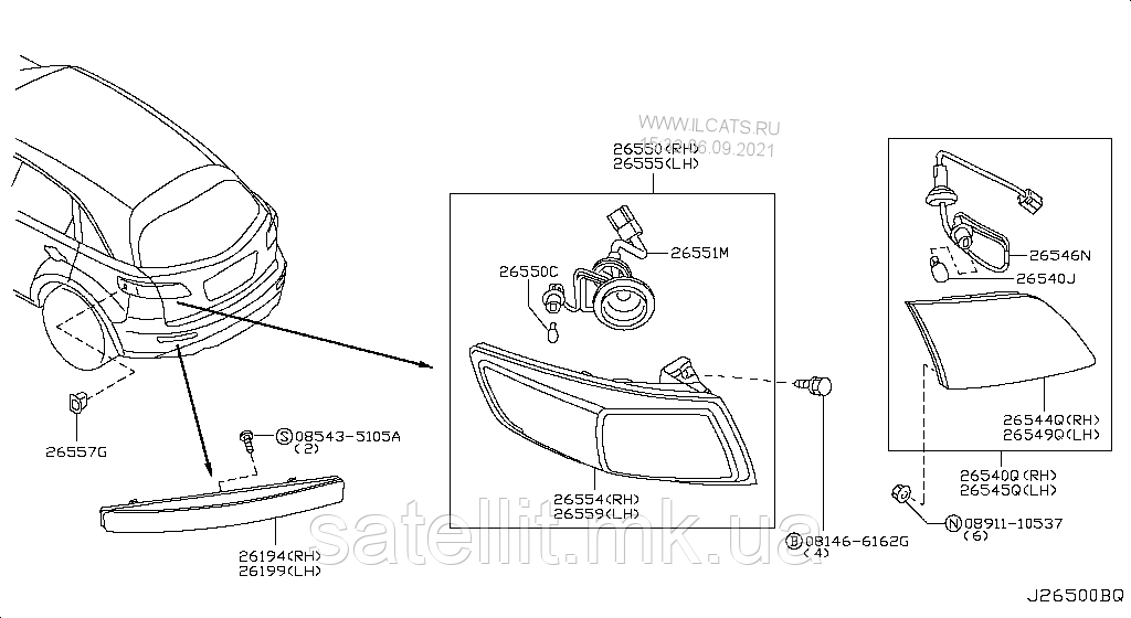 Ліхтар задній Infinity (Європа), 26554cl61d, фото 1