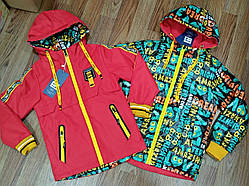 Дитяча куртка вітровка двостороння демісезонна для хлопчика, червона, розмір 116, 122, 128, 134, 140.