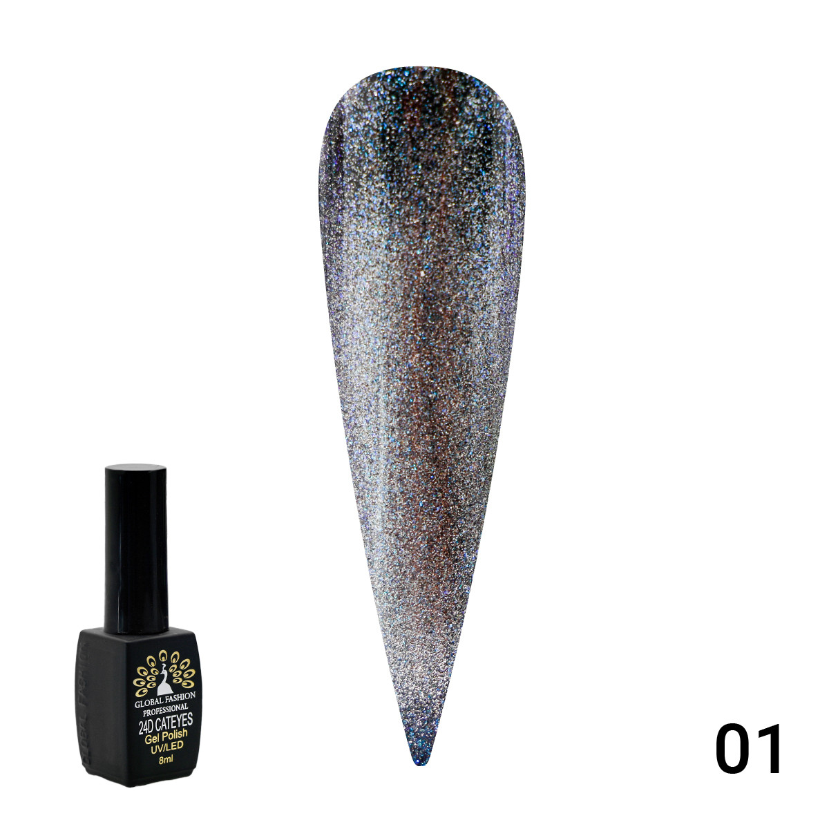 Гель лак котяче око 24D Wild 01 Global Fashion, фото 1