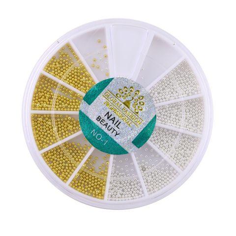 Бульйонки металеві Global Fashion, мікс (срібло, золото), фото 1