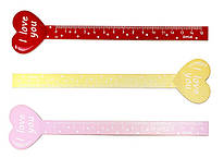 Лінійка дерев 'яна 15 см фігурна Серце ООПТ S-1330, 980935