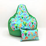 Подушка до крісла мішка Груша . різні кольори Оксфорд з Принт, фото 2