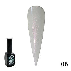 Каучукова база для гель лаку молочна з шиммером, Rubber Base Coat French, 8 мл 06