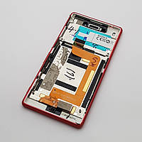 С дефектом. Дисплей Sony Xperia M4 E2312 модуль красный Сервисный оригинал с разборки