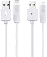 Комплект Кабель Lightning (iPhone 5 6 7 iPad) Hoco X1 (1m) White (2 шт)