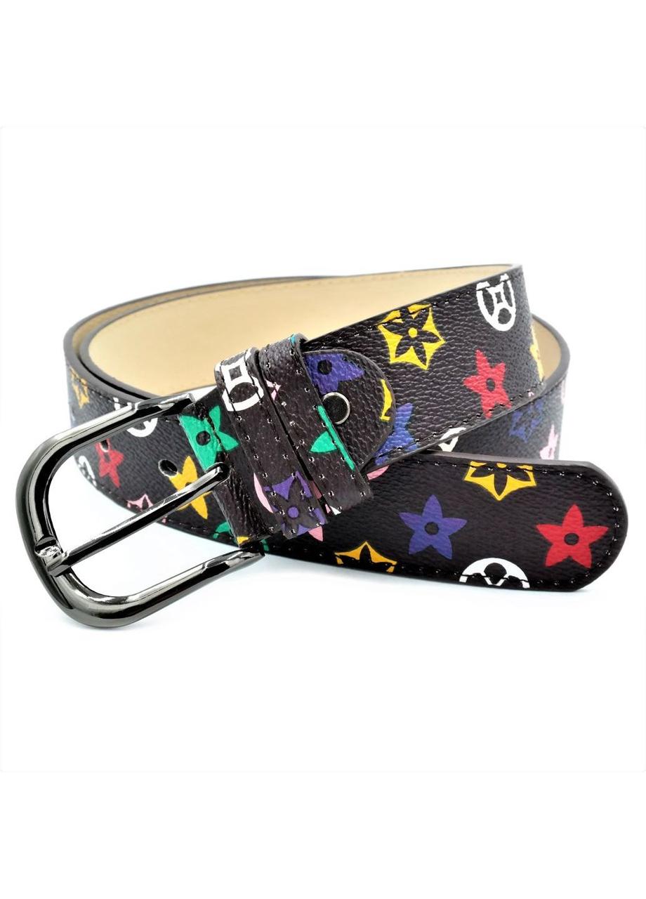 Жіночий ремінь Weatro Коричневий з кольоровим принтом kz-zh35-kit-05, фото 1