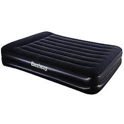 Двоспальний надувний велюровий матрац для сну Bestway 67403N з електронасосом 203 x 163 x 48 см
