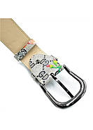 Жіночий ремінь Weatro Сірий з квітковим принтом kz-zh35-kit-08, фото 2