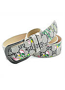 Жіночий ремінь Weatro Сірий з квітковим принтом kz-zh35-kit-08, фото 3