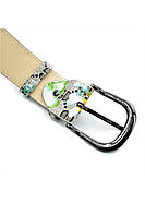 Жіночий ремінь Weatro Сірий з квітковим принтом kz-zh35-kit-09, фото 3