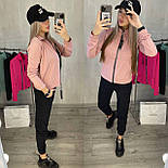 Спортивний костюм жіночий двоколірний з кофтою на блискавці і чорними штанами (р. S, M, L, XL), фото 4