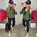 Спортивний костюм жіночий двоколірний з кофтою на блискавці і чорними штанами (р. S, M, L, XL), фото 5