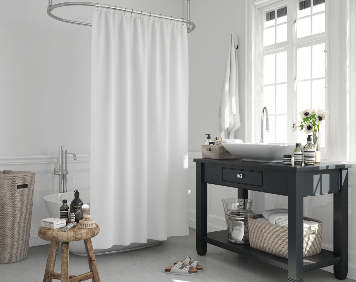 Вузька штора для ванної Tropik White Туреччина 120*200 см
