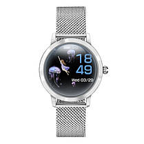 Розумний годинник Linwear LW10 Metal з пульсометром і моніторингом сну (Сріблястий), фото 3