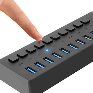 USB hub Acasis P-10 (Чорний), фото 3