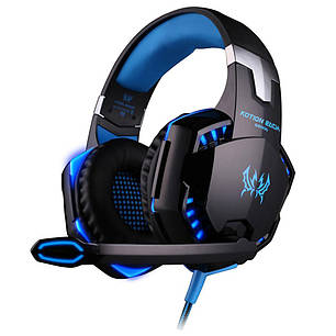 Геймерські навушники Kotion Each G2000 Pro Gaming з підсвічуванням (Черно-синій), фото 1