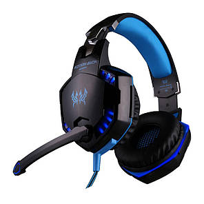 Геймерські навушники Kotion Each G2000 Pro Gaming з підсвічуванням (Черно-синій), фото 3