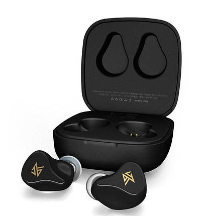 Бездротові Bluetooth-навушники KZ Z1 з кейсом для зарядки (Чорний), фото 1