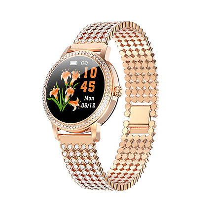 Смартгодинник Linwear LW20 Pro Metal з вимірюванням тиску та пульсу (Золотий), фото 1