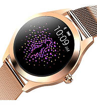 Розумний смарт годинник King Wear KW10 Metal з захистом від води (Рожево-золотий), фото 3