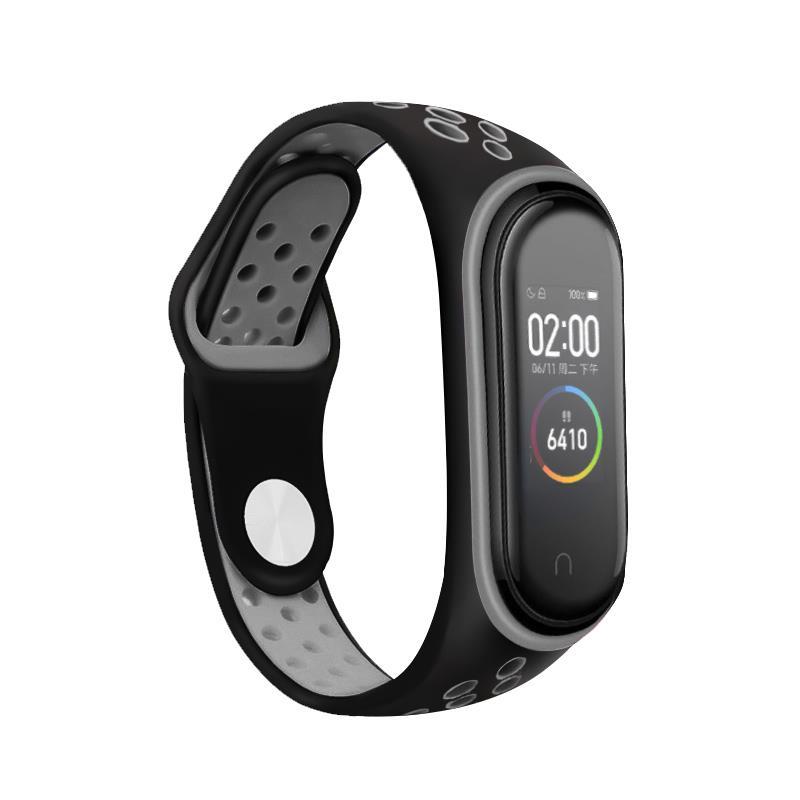 Ремінець BeCover Nike Style для Xiaomi Mi Smart Band 5/Mi Smart Band 6 Black-Gray (705151)