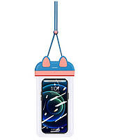 Чехол для телефона водонепроницаемый USAMS IPX8 US-YD010, розово-синий